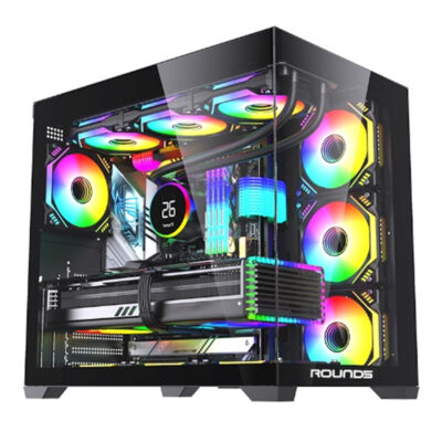 Gabinete Round5 Genos Black Aquário ATX