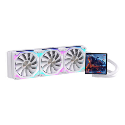 WaterCooler Round5 Zephyro White 360mm Branco ARGB c/ Display LCD Personalizável