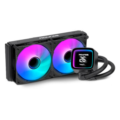WaterCooler Round5 Boreah Black 240mm Preto ARGB c/ Visor de Temperatura