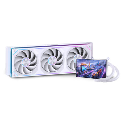 WaterCooler Round5 Horizon White 360mm Branco ARGB c/ Display LCD Personalizável Curvo