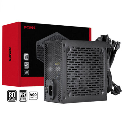 Fonte ATX 400W PCYES Shocker 80 Plus White