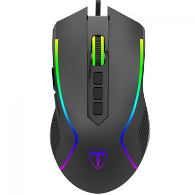 Mouse Gamer T-Dagger Darkangel V2 T-TGM209 V2 Preto USB RGB 8 Botões 4000 DPI