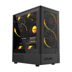 Gabinete PCYES Kauri Black Vulcan Lateral Vidro mATX