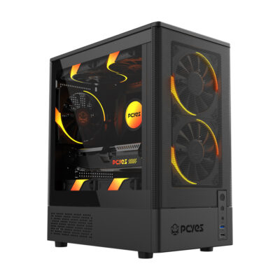 Gabinete PCYES Kauri Black Vulcan Lateral Vidro mATX