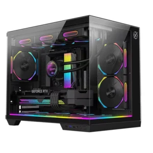 Gabinete Kalkan SAGA KLK044 Preto Aquário mATX c/ Fita LED ARGB