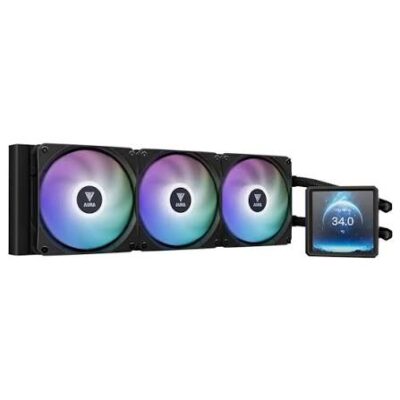 WaterCooler Gamdias AURA GL 360 LCD 360mm Preto ARGB c/ Display LCD Personalizável