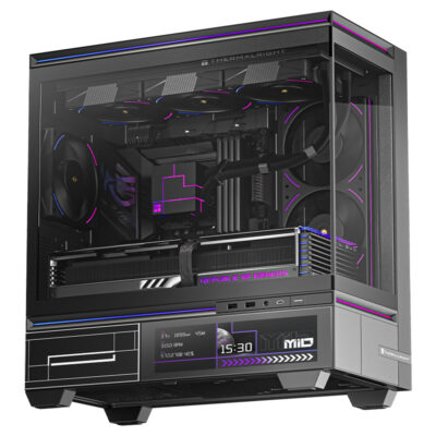 Gabinete Thermalright M10 Vision Preto Aquário ATX c/ Display LCD 9.16″ e Fita LED ARGB