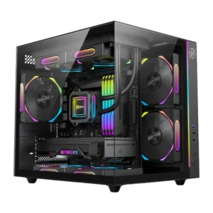 Gabinete Kalkan Midgard RGB Preto Aquário mATX c/ Fita LED ARGB