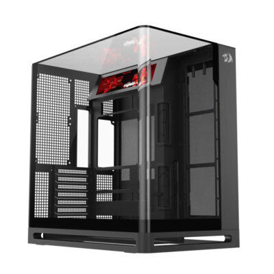 Gabinete Redragon Wideview Pro Curvo Preto Aquário ATX c/ Display LCD 9.16″