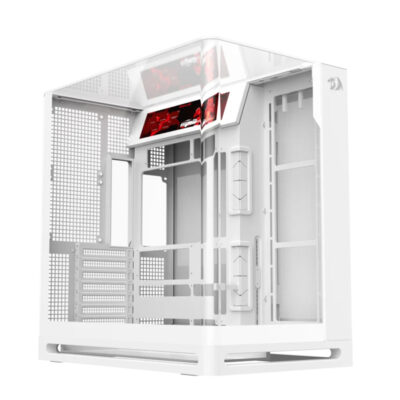 Gabinete Redragon Wideview Pro Curvo Branco Aquário ATX c/ Display LCD 9.16″